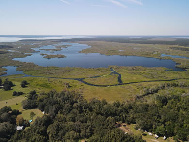 Aerial Drone Photo of Orange Lake
