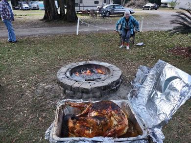 Thanksgiving Turkey Cooked By Jeff On The Camp Fire At Citra Royal Palm RV Park