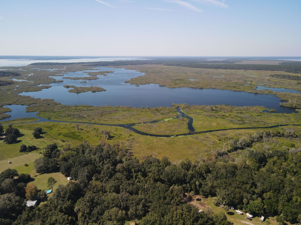 Aerial Drone Photo of Orange Lake