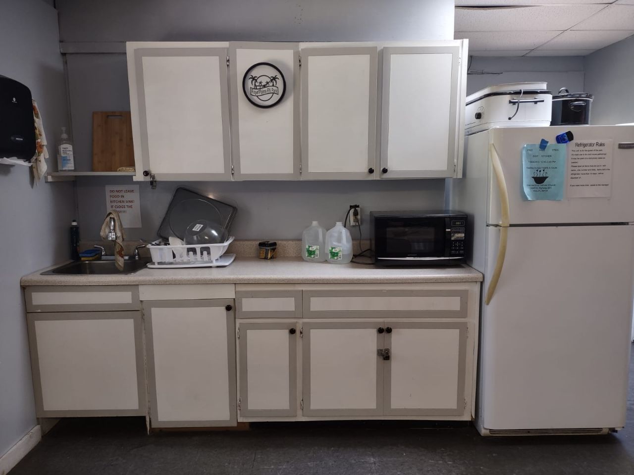 Community Kitchen in the Clubhouse - Gives Tent and Van Campers a way to keep their food refrigerated and a place to make a quick meal