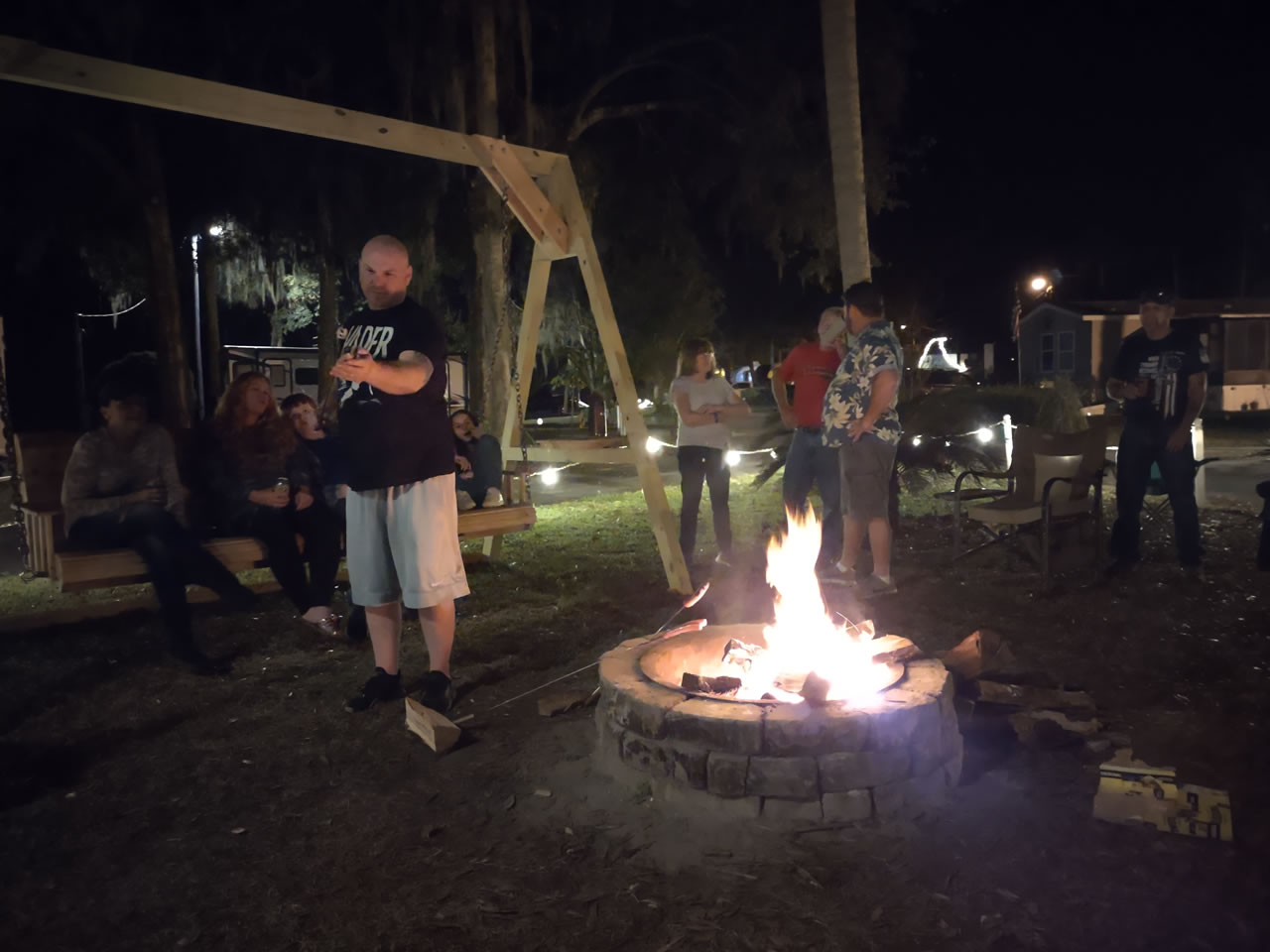 The Community Fire Circle Is a Great Place to Hang Out